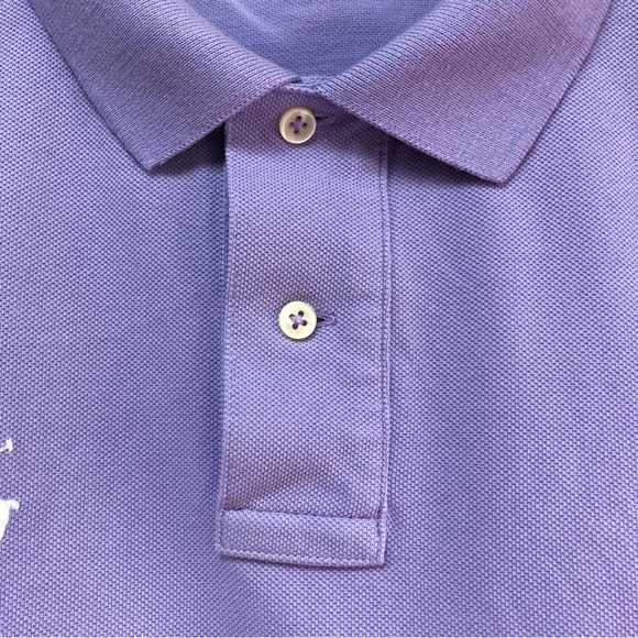 Ralph Lauren Polo purple polo shirt with all over white ponies size L EUC - Picture 3 of 7